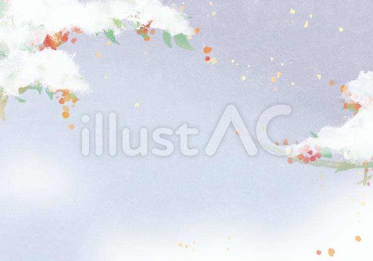 雪の積もった南天　大寒イメージ背景  南天,雪,冬のイラスト素材