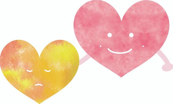 寄り添うハート 寄り添うハート ハート,心,寄り添う,支える,サポート,相談,悩む,落ち込む,気持ち,憂鬱のイラスト素材