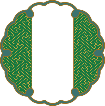 【和風】和風の枠フレーム（万字繋ぎ丸形）