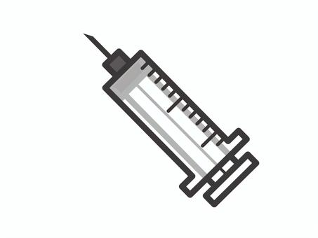 注射器（薬品なし・上向き）02 注射,注射器,予防接種,医療,アイコン,マーク,シンプルのイラスト素材
