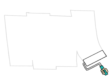 ペンキでフレーム フレーム,枠,ローラー,ペンキ,記入欄,空欄,pop調,手描き,挿絵,ワンポイントのイラスト素材
