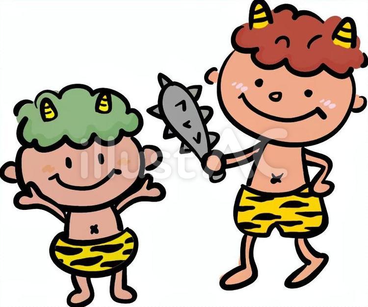 節分赤鬼01 催事,金棒,保育園のイラスト素材