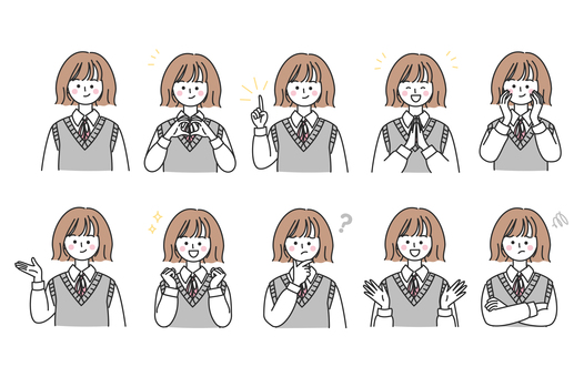 Illustration, gesture, female student, best, 
