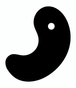 八尺瓊勾玉のシルエット 八尺瓊勾玉,勾玉,三種の神器,宝物,アイコン,物,シルエット,黒のイラスト素材