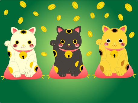 Illustration, maneki neko, kedi, hayvan, 