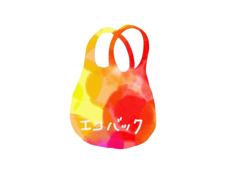 Illustration, watercolor, eco bag, red, JPG and PNG