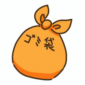 中身の入った黄色のゴミ袋 ゴミ袋,掃除,黄色,捨てる,道具のイラスト素材