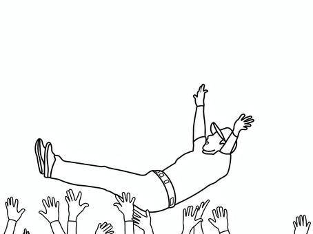 胴上げ＆優勝 胴上げ,ばんざい,宙,舞う,上げる,わっしょい,からだ,胴体,全身,野球のイラスト素材