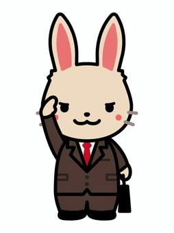 Rabbit in suit saluting, ख़रगोश, ख़रगोश, ख़रगोश, JPG, PNG and AI