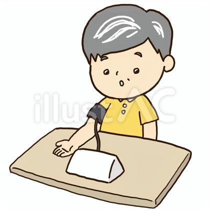 血圧測定 中年男性 イラスト