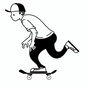 スケートボードをプッシュするイラスト スケートボード,スポーツ,プッシュ,ストリート,男の子,スケボー,走るのイラスト素材