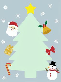 クリスマスのイメージ3 クリスマス,クリスマスオーナメント,プレゼント,雪,小人,ツリー,きれい,おしゃれ,柔らかい,フレームのイラスト素材