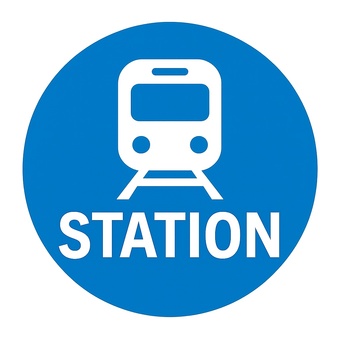 ステーション駅マークの丸アイコン