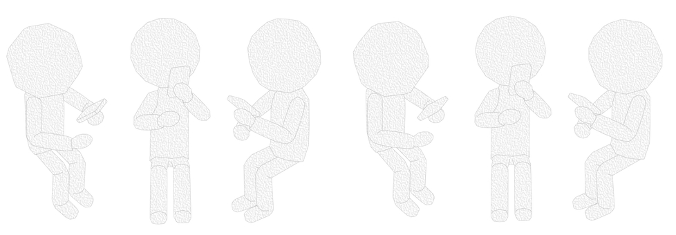 棒人間　ペパクラ風　座ってスマホを見る スマートフォン,スマホ,ネット,インターネット,メール,観る,視聴,座る,人間,人のイラスト素材