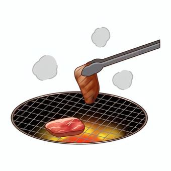 焼肉 肉,網焼き,焼肉,炭火焼,焼肉店のイラスト素材