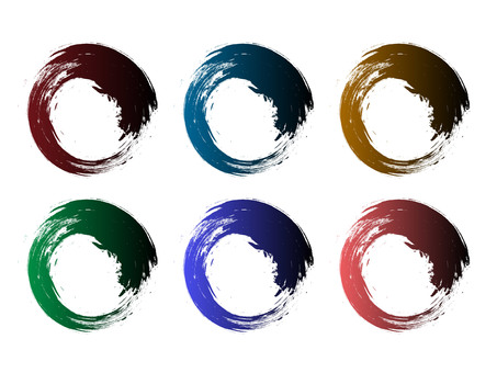 墨で描いた円装飾のイメージセット