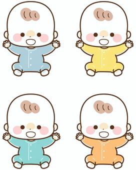 Illustration, baby, banzai, a smile, 