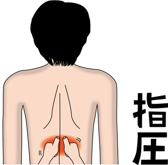 マッサージ指圧 マッサージ,指圧,整体師,手,腰痛,患部,患者,後ろ姿,上半身,人物のイラスト素材