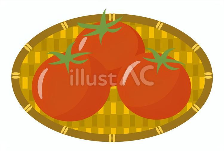 ざるに盛られたトマト トマト,野菜,夏野菜のイラスト素材