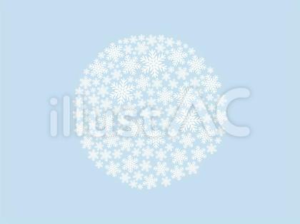 フラットな雪の結晶丸:白
