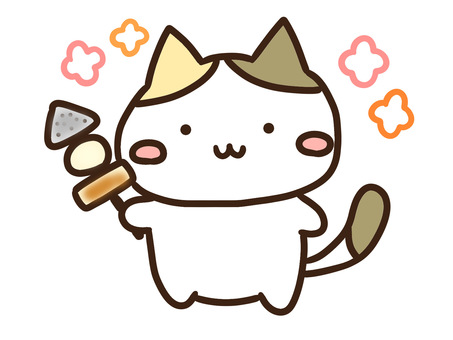 ホカホカおでんを冬に食べるかわいい三毛猫 おでん,冬,食べ物,食事,ホカホカ,屋外,屋台,イベント,温かい,こんにゃくのイラスト素材