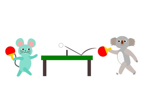 Illustration, table tennis, ping pong, animal, JPG, PNG and EPS