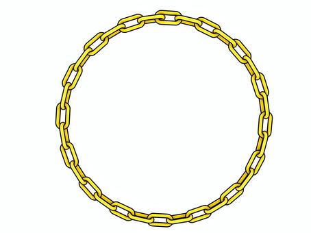 終わりなき黄色の鎖の絆 チェーン,3d,cg,輪,鎖,結束,連鎖,連結,円,金属のイラスト素材
