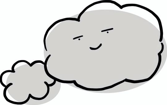 天気（くもり）のイラスト 雲,くもり,ドヤ顔,アイコン,天気,かわいいのイラスト素材