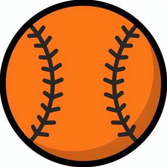 オレンジの野球ボールです。 丸,スポーツ,野球,ボール,シンプル,硬式,軟式,ソフト,規格,サイズのイラスト素材