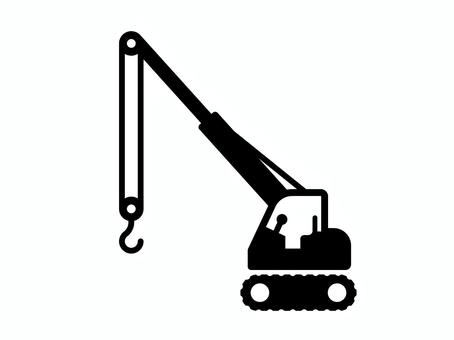 クレーン車のアイコン クレーン車,建設機械,重機,工事,土木,運搬,揚重,フック,吊り上げ,建機のイラスト素材