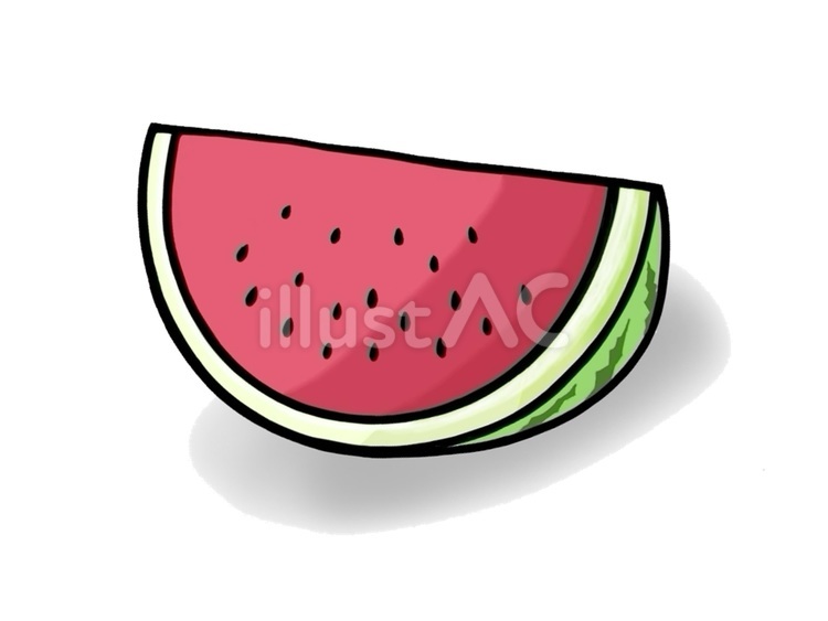 夏に甘くて美味しい果物の西瓜（スイカ） 西瓜,甘い,果物のイラスト素材