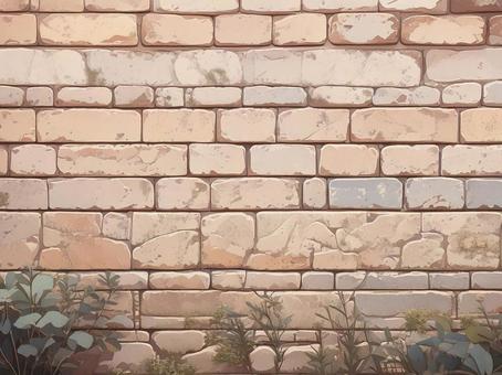 石積みの壁の背景イラスト