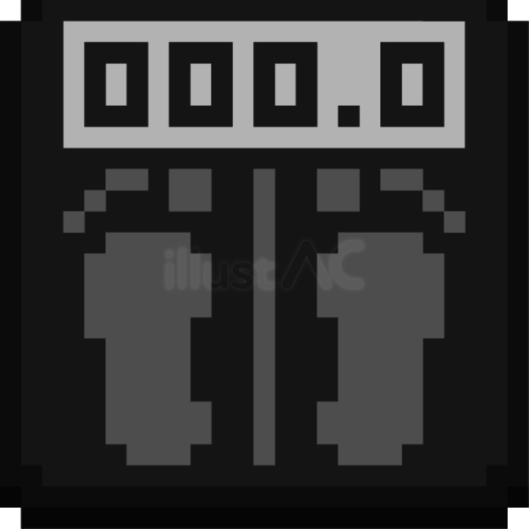 ドット絵の黒の体重計です。 ドット絵,デジタル,体重計のイラスト素材