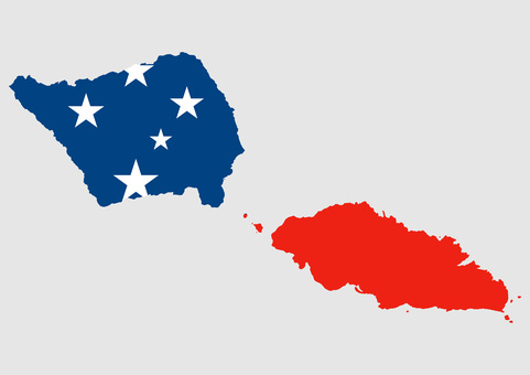 サモアの地図（国旗柄） サモア,地図,国旗,外国,海外,地理,土地,国土,地形,世界のイラスト素材