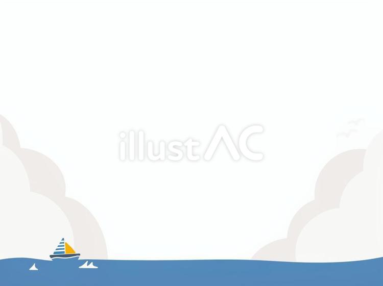海とヨットのフレーム フレーム,枠,飾り枠のイラスト素材