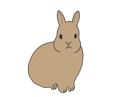 茶色 ウサギ 単体 イラスト