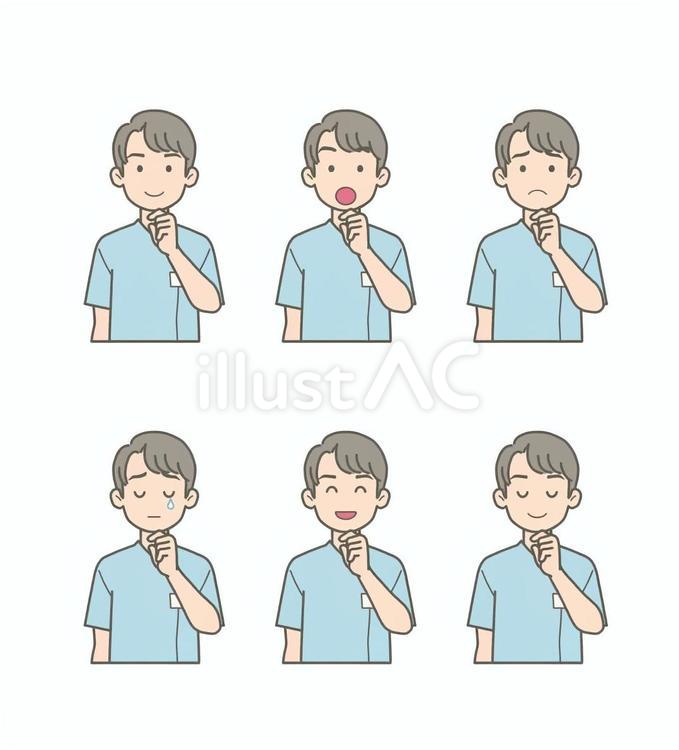 看護師　男性　納得 なるほど,納得,関心のイラスト素材