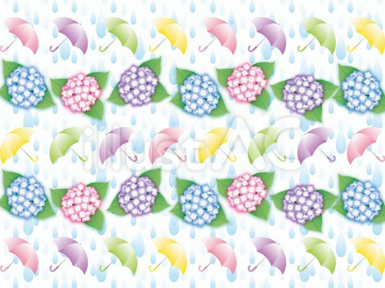 傘とあじさい 傘,あじさい,雨のイラスト素材