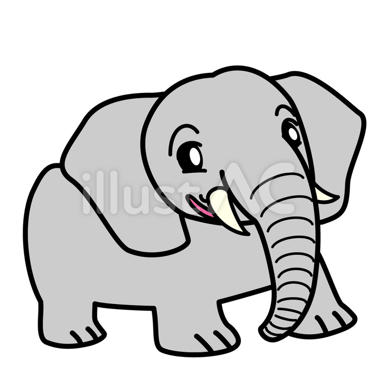 ゾウ ゾウ,キャラクター,可愛いのイラスト素材