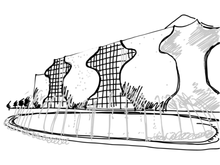 台中国家歌劇院 台中国家歌劇院 音楽,水,台湾のイラスト素材