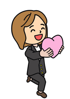 ハートを渡す女