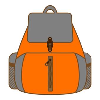 リュックサック2 非常用具,非常時,災害,対策,遠足,背負う,荷物,ポケット,ファスナー,便利のイラスト素材