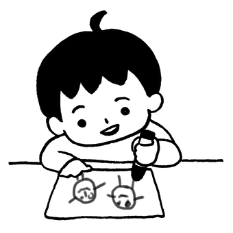 頭足人を描く子ども 頭足人を描く子ども こども,子ども,描く,絵,クレヨン,楽しい,頭足人,とうそくじん,発達,絵画のイラスト素材