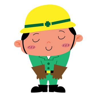 作業員の「ご安全に」 ご安全に,作業員,工事現場,人間,現場,工事,仕事,注意,安全,現場作業のイラスト素材