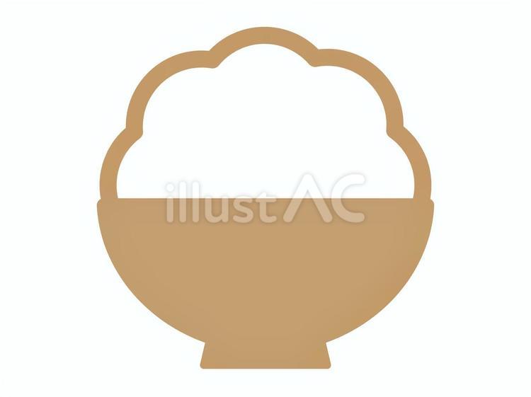 ご飯のアイコン（白飯のシルエット） ご飯,アイコン,米のイラスト素材
