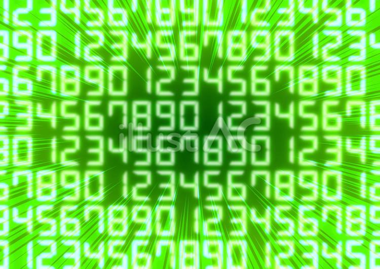 デジタルなイメージ（数字グリーン） デジタル,テクノロジー,背景のイラスト素材