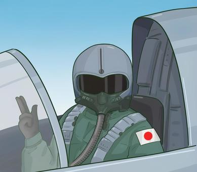 航空自衛隊パイロット 自衛隊,航空,パイロット,ジェット機,ヘルメットのイラスト素材
