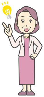  お金持ちマダム-209-全身 アイデア,おばさん,中年,女性,富裕層,マダム,裕福,お金持ち,ミセス,おばちゃんのイラスト素材