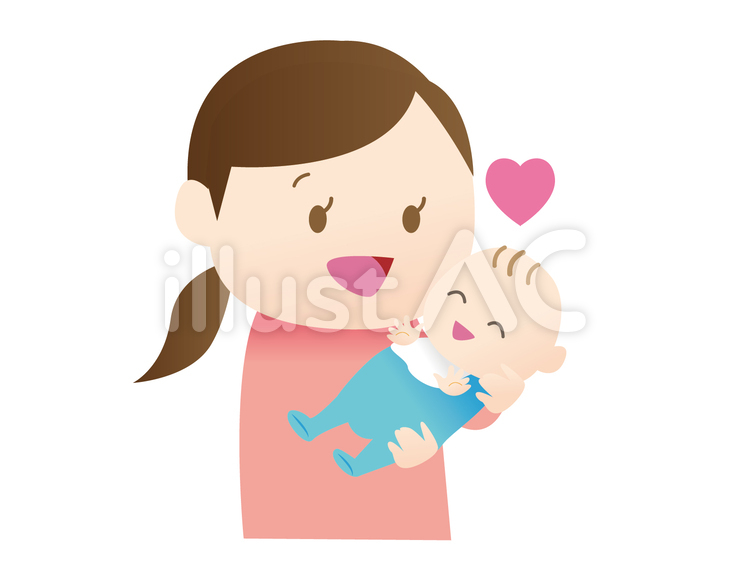 赤ちゃんを抱く女性 赤ん坊,ベビー,赤ちゃんのイラスト素材