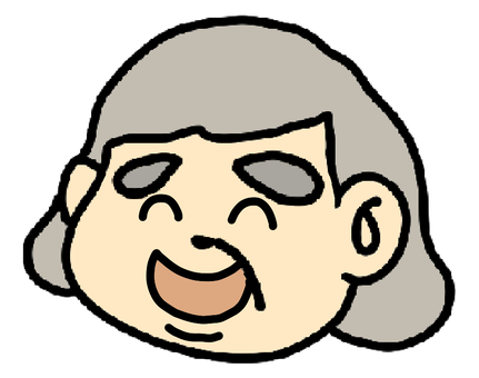 おばあさん（大笑い） おばあさん,大笑い,シンプル,シルバー,爆笑のイラスト素材